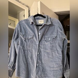 Grace & Mila Blue Corduroy Shirt Jacket